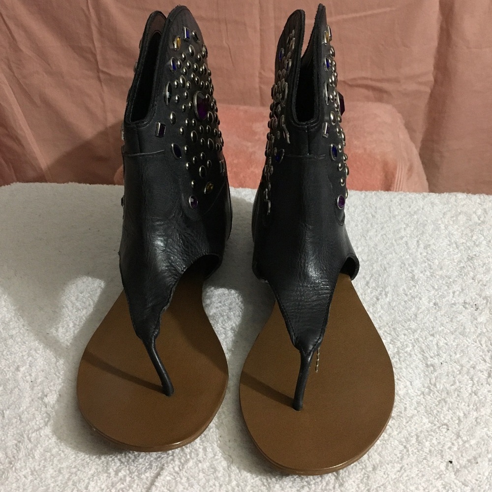 Dolce Vita Black and Brown Studded Sandals